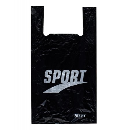 Пакет Майка 29см(+14)*53см, 20мкм, "Sport", черный
