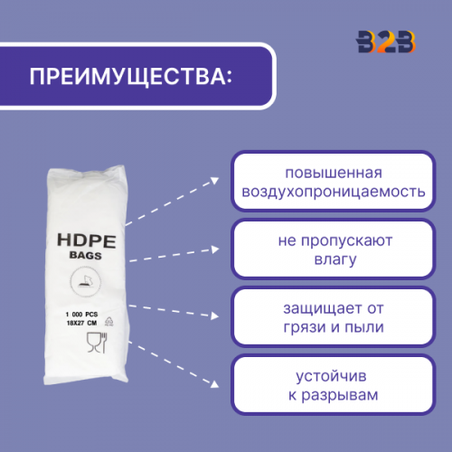 Фасовочные пакеты 18x27см, 8мкм, евробокс, А7 (750 шт.)