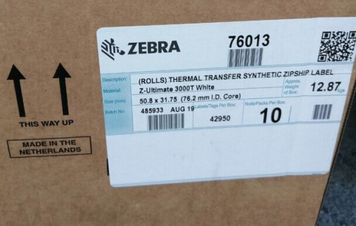 Термотрансферная этикетка Zebra Z-Ultimate 3000T 51x32/4295