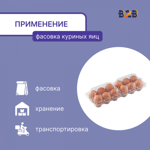 Упаковка для куриных яиц, 12 ячеек (пластик)
