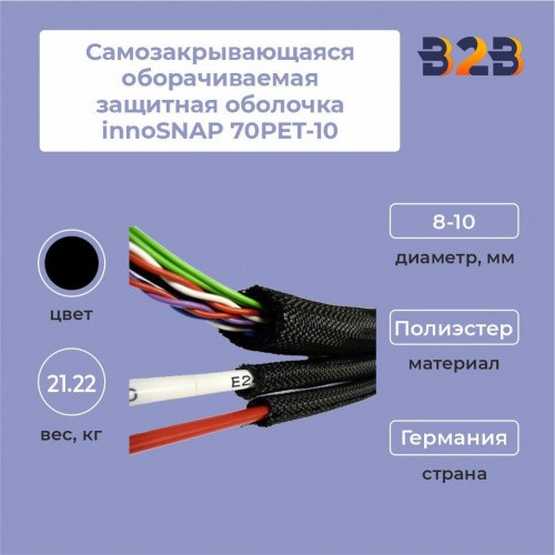 Самозакрывающаяся оборачиваемая защитная оболочка innoSNAP 70PET-10, из полиэстера