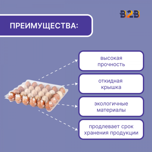 Упаковка для куриных яиц, 30 ячеек (пластик)