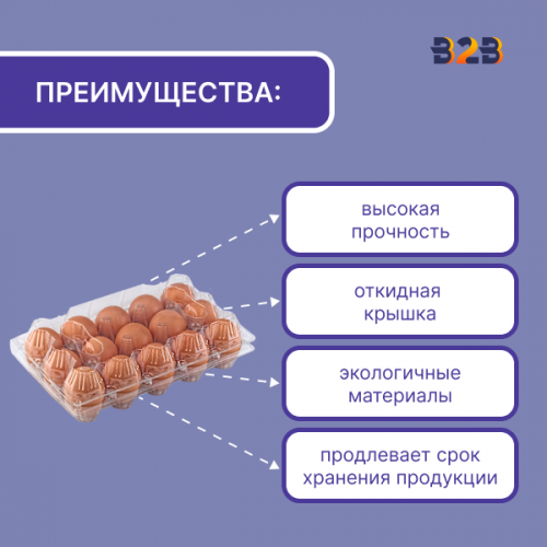 Упаковка для куриных яиц, 15 ячеек (пластик)