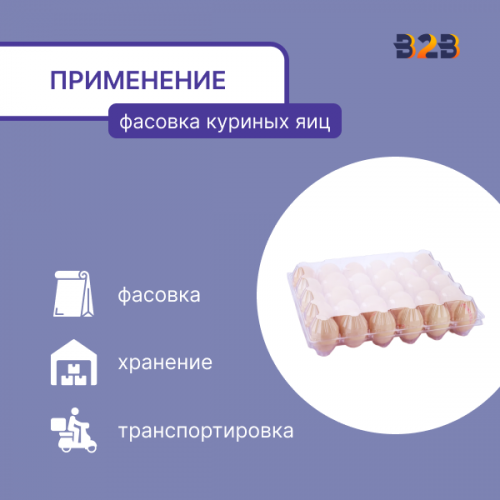 Упаковка для куриных яиц, 30 ячеек (пластик)